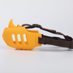 Silicone Pet Muzzle Anti-bite Medium And Large Dogs (Option: Lemon Yellow-M Code)