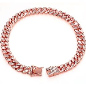 New Diamond Golden Dog Collar (Option: Rose Gold-22inch 55cm)